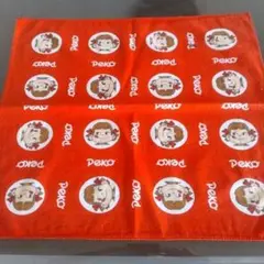 昭和レトロ不二家 ペコちゃん ハンカチ 赤*ビンテージ*希少のサムネイル