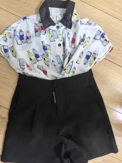 ボトルプリントシャツ＆ショートパンツセット