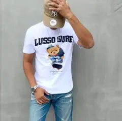 目立つ！LUSSO　SURF　スケボーベアーTシャツ　ホワイト　Sサイズのサムネイル