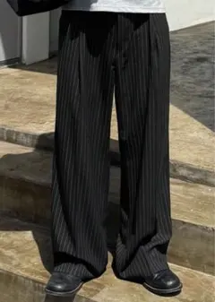 ストライプ ワイドスラックス