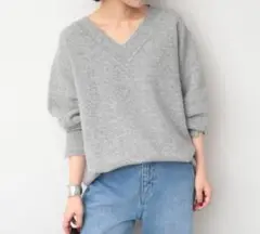 SLOBEIENA　SUPER GEELONG Vネックプルオーバー　グレー