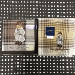 ポロラルフローレンハンカチ2枚　　　　ポロベア　チェック