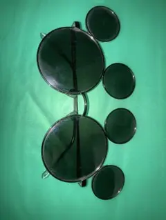 ブラックサングラス 交換用レンズ付き