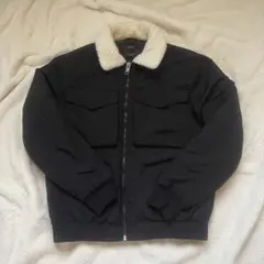 Bershka ボア襟付き ブラックダウンジャケット フライトジャケット S