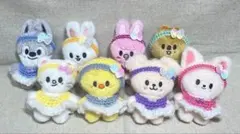 SKZOO 10cm ぬい服 蝶々付きヘアバンド＆フリルワンピースセット