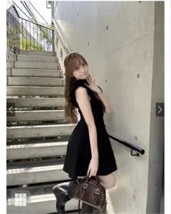 GRLフリルスリーブリブニットワンピース［mb1581］