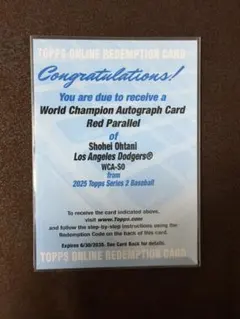 大谷翔平 レデンプションカード（使用済み）Topps 2025