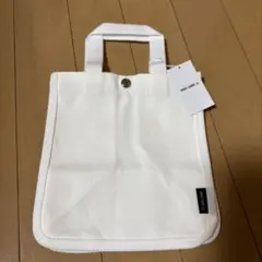 モノコムサ　ランチボックスバッグ　ホワイトキャンバス