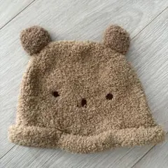 クマ耳付きベビー帽子 48cm