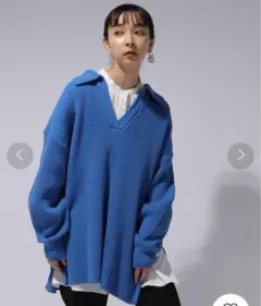 HARE POLOカラーBIGニットプルオーバー