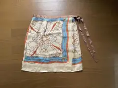 ROPE' PICNIC ロペピクニック スカーフ柄 シルク風素材 巻きスカート