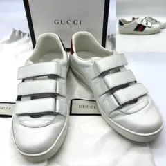 【美品】GUCCI スニーカー ベロクロ シェリーライン クレスト 8 1/2