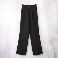 moment+　カットジョーゼットセンタープレスストレートスラックスパンツ