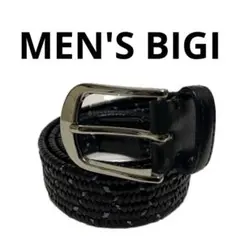 MEN'S BIGI 編み込み レザー ベルト ブラック メンズビギ C86のサムネイル