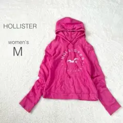【ホリスター】ロゴパーカー スエット 長袖 刺繍 綿混 裏起毛 カジュアル【M】