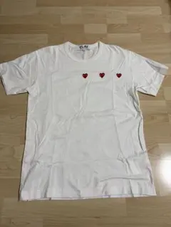 PLAY COMME des GARÇONS ストライプTシャツ Comme Des Garçons Play ストライプ ハートパッチ Tシャツ | ブラック