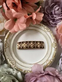 インド刺繍リボン　スクエアミニ　パッチンピン