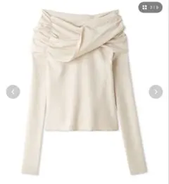 snidel オフショルニットプルオーバー　ホワイト