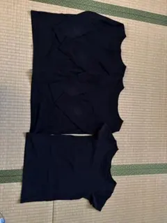 HEATTECH 130cm ブラック長袖T2枚セット&エアリズム半袖Ｔ１枚