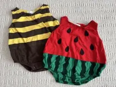Aenak ベビー ロンパース 2点セット ハチ スイカ 90