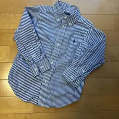 ポロ・ラルフ・ローレン 長袖シャツ 青白ストライプ