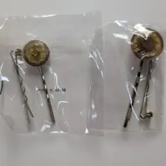 【新品】押し花デザイン ヘアピン 2本セット