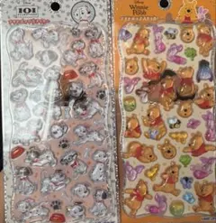 101匹わんちゃん　プーさん　プチドロップステッカー