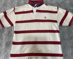 Tommy ストライプ ポロシャツ エンブレム付き【即発送】【値下げ〇】