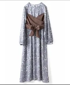 め*み様 新品　フェリシモ ポピー柄のビスチェドッキングワンピース