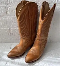 【本革】Vangler ヴィンテージ ウエスタンブーツ 22.5cm キャメル