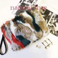 《緊急値下げ！》 ミックスファークラッチ&ショルダーバッグ グリーン