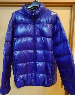 Basic Land 光沢ダウンジャケット Lサイズ 青 メンズ