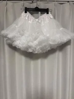 ホワイト パニエ 35cm ボリューム チュールスカート