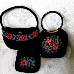 ♥️【値下げ】フェイラーバック・茶巾ポーチ【3点セット】上品、エレガント