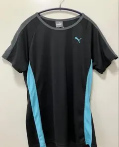 新品PU MAプーマ半袖レディース　Ｌ　黒 ライン緑