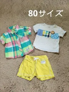 Tシャツ パンツ 80 セット　moujonjon　キムラタン　ブランドセットのサムネイル