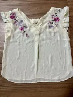 【美品】WILLSELECTION 花柄刺繍 ノースリーブブラウス