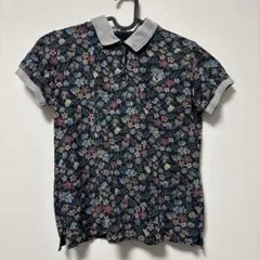 フレッドペリー　花柄ネイビー半袖ポロシャツ