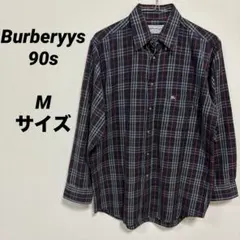 希少✨Burberry 長袖チェックシャツ フランス製 90s ヴィンテージ