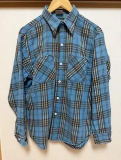 【美品】 BIG MAC ネルシャツ 70s ビックマック 古着 L ブルー 青