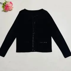 美品✨グリーンレーベルリラクシング　ビジュー付きカーディガン　ブラック