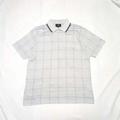【MCM】00sロゴ刺繍チェック柄ポロシャツ　グレーのサムネイル
