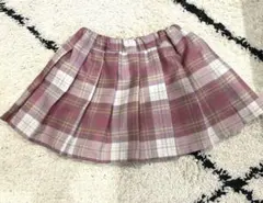 チェックスカート　キッズ　100 ピンク