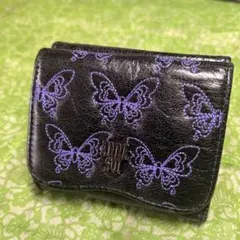 ANNA SUI 蝶の装飾 三つ折り財布　週末のみ値下げ中！ ANNA SUI アナスイ 財布 三つ折財布 レディース ピンク ウォールデコ