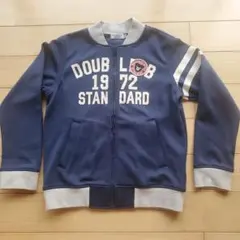 ミキハウス ダブルビー ジップアップジャケット 130 ネイビー フードなし