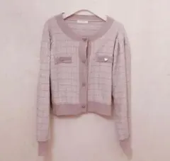 【美品】アストリア　ラメツイードカーディガン