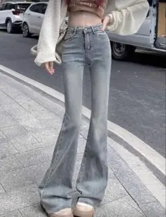 【SHEIN】 フレアジーンズ XS ライトブルー