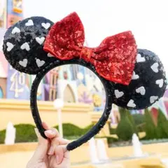 スパンコール　ディズニー　ミニーカチューシャ