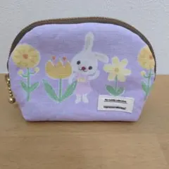 シェル型ミニポーチ❋うさぎさんとお花