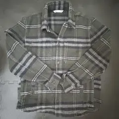 ZARA 深緑 チェック柄 長袖シャツ L